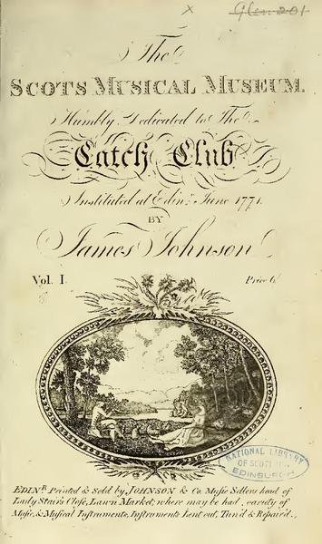 frontispiece of The Scots Musical Museum, volume 1